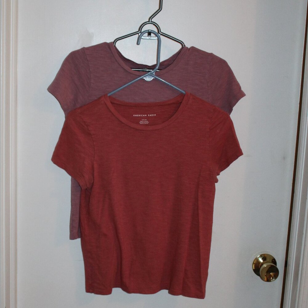 American Eagle Hey Baby Tee - Set of 2 pink/purple